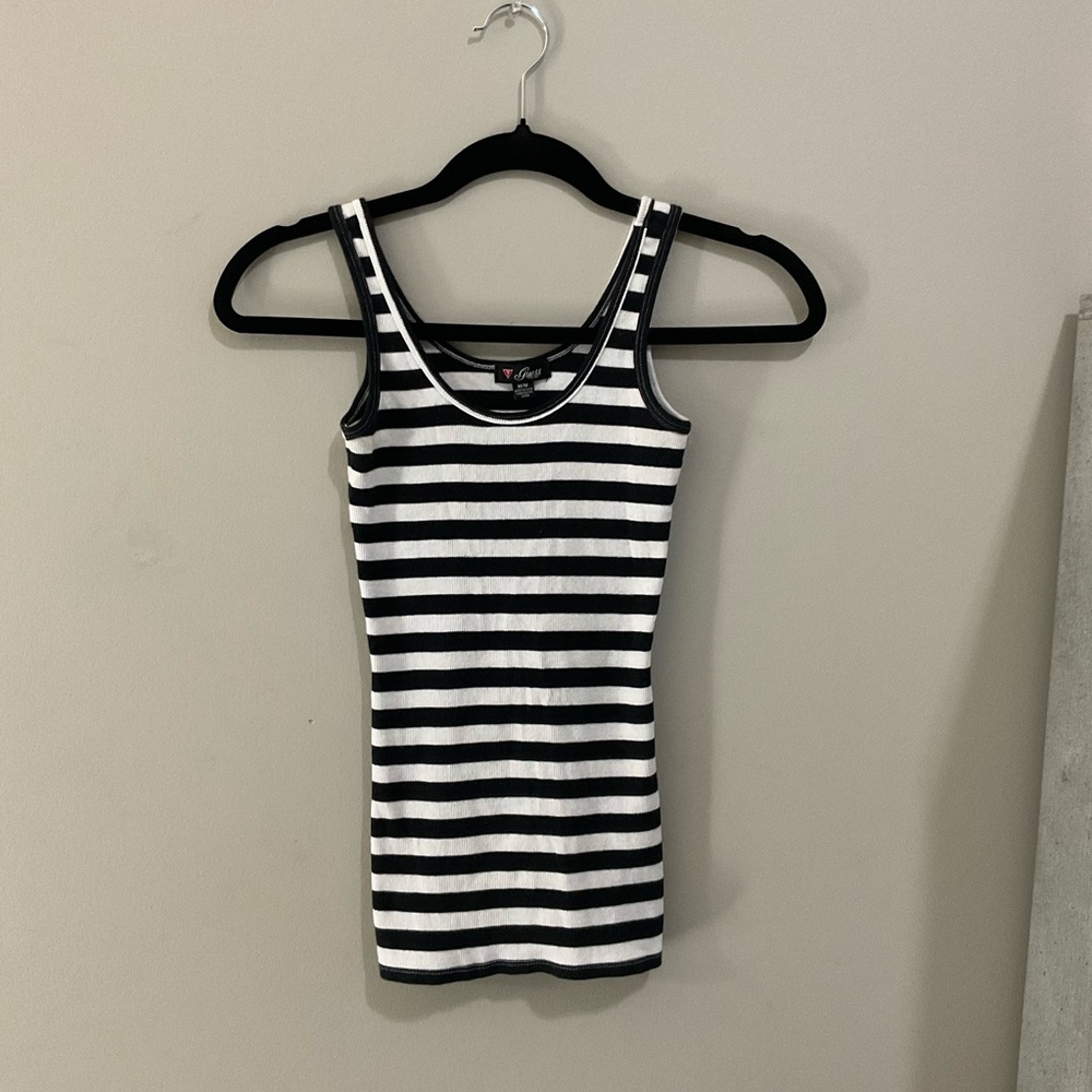 Guess Monochrome Striped Tank Top
